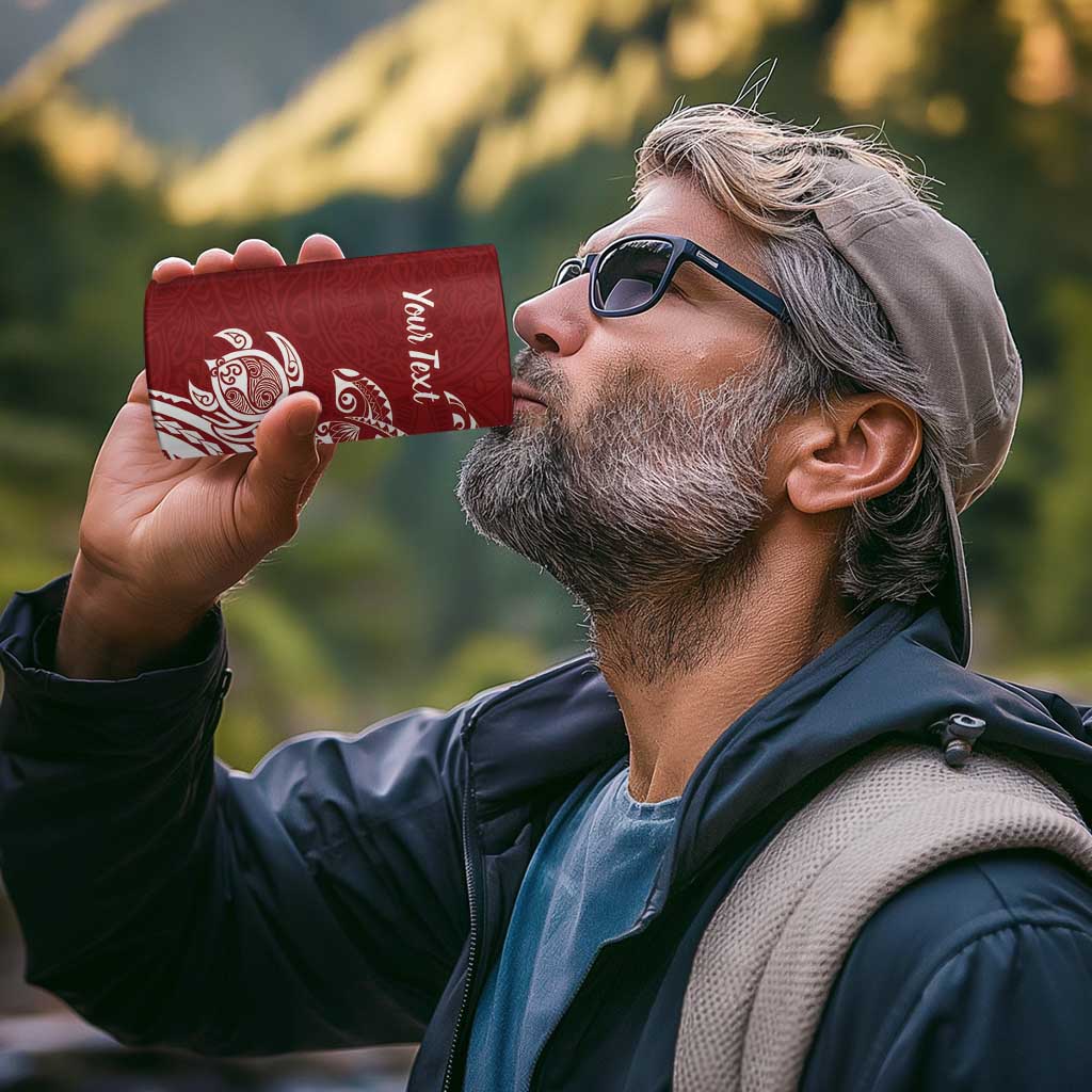 Aloha Hawaii Island Personalized 4 in 1 Can Cooler Tumbler Crimson Dreamy Turtle