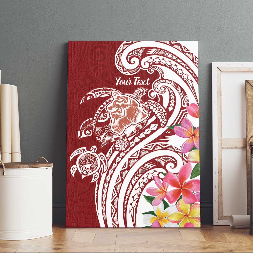 Aloha Hawaii Island Personalized Canvas Wall Art Crimson Dreamy Turtle