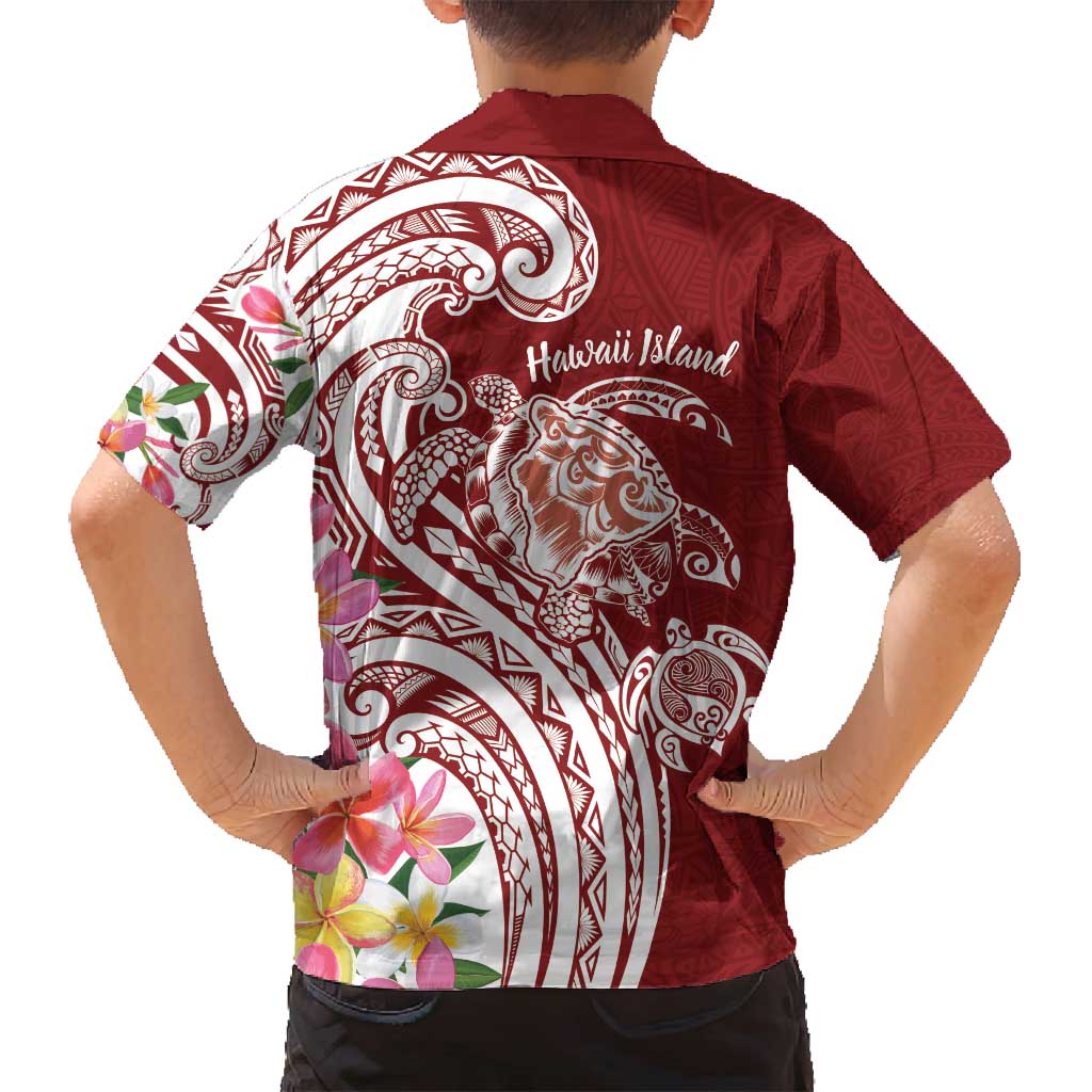 Aloha Hawaii Island Personalized Family Matching Off Shoulder Short Dress and Hawaiian Shirt Crimson Dreamy Turtle