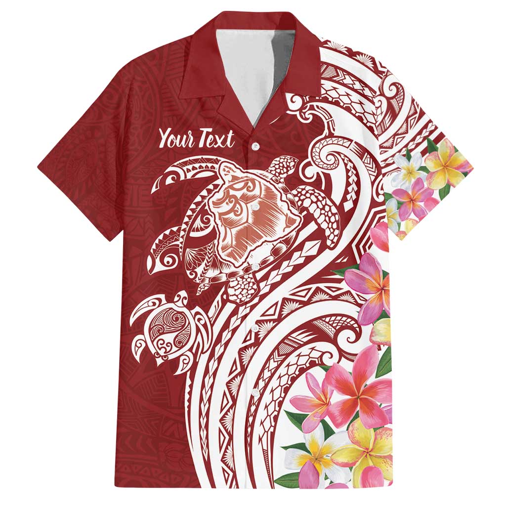 Aloha Hawaii Island Personalized Family Matching Off Shoulder Short Dress and Hawaiian Shirt Crimson Dreamy Turtle