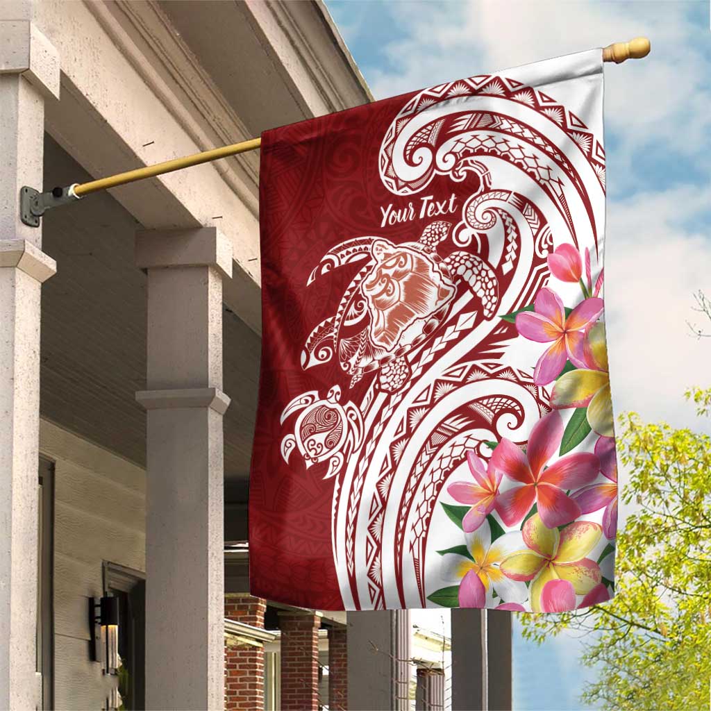 Aloha Hawaii Island Personalized Garden Flag Crimson Dreamy Turtle