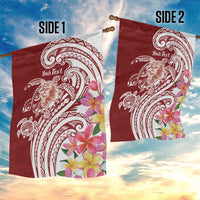 Aloha Hawaii Island Personalized Garden Flag Crimson Dreamy Turtle