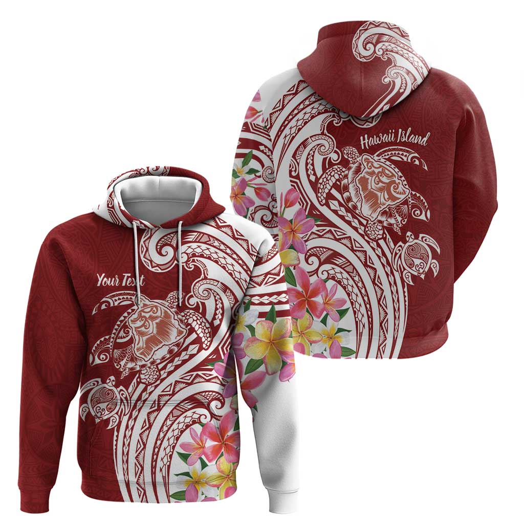 Aloha Hawaii Island Personalized Hoodie Crimson Dreamy Turtle