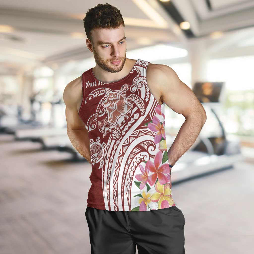 Aloha Hawaii Island Personalized Men Tank Top Crimson Dreamy Turtle