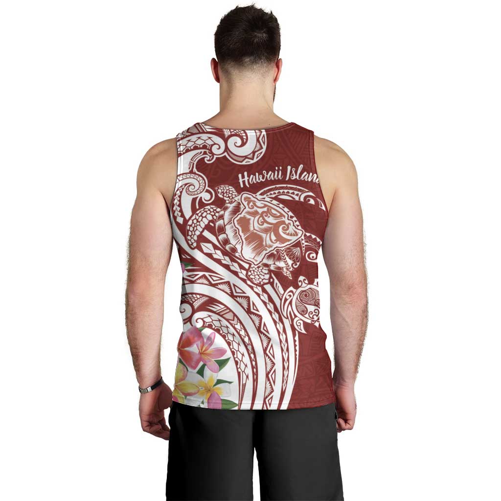 Aloha Hawaii Island Personalized Men Tank Top Crimson Dreamy Turtle
