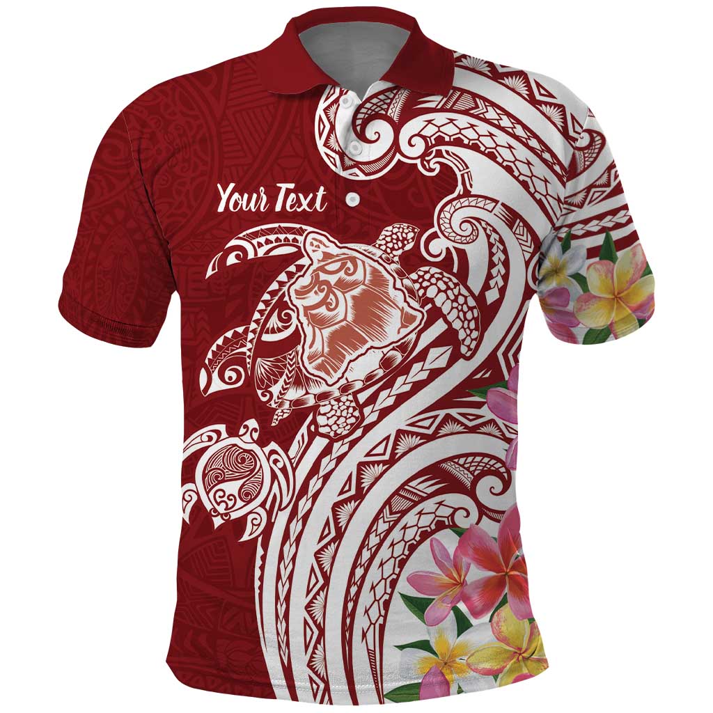Aloha Hawaii Island Personalized Polo Shirt Crimson Dreamy Turtle