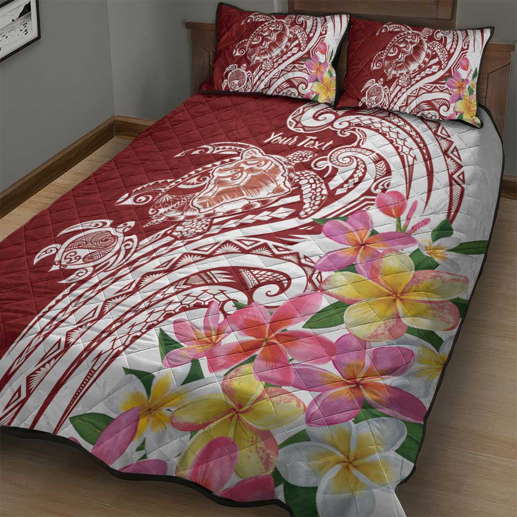 Aloha Hawaii Island Personalized Quilt Bed Set Crimson Dreamy Turtle