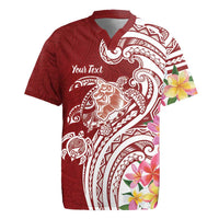 Aloha Hawaii Island Personalized Rugby Jersey Crimson Dreamy Turtle