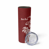 Aloha Hawaii Island Personalized Skinny Tumbler Crimson Dreamy Turtle