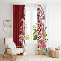 Aloha Hawaii Island Personalized Window Curtain Crimson Dreamy Turtle