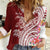 Aloha Hawaii Island Personalized Women Casual Shirt Crimson Dreamy Turtle