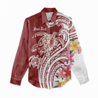 Aloha Hawaii Island Personalized Women Casual Shirt Crimson Dreamy Turtle