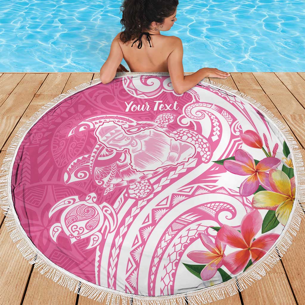 Aloha Maui Island Personalized Beach Blanket Rose Dreamy Turtle