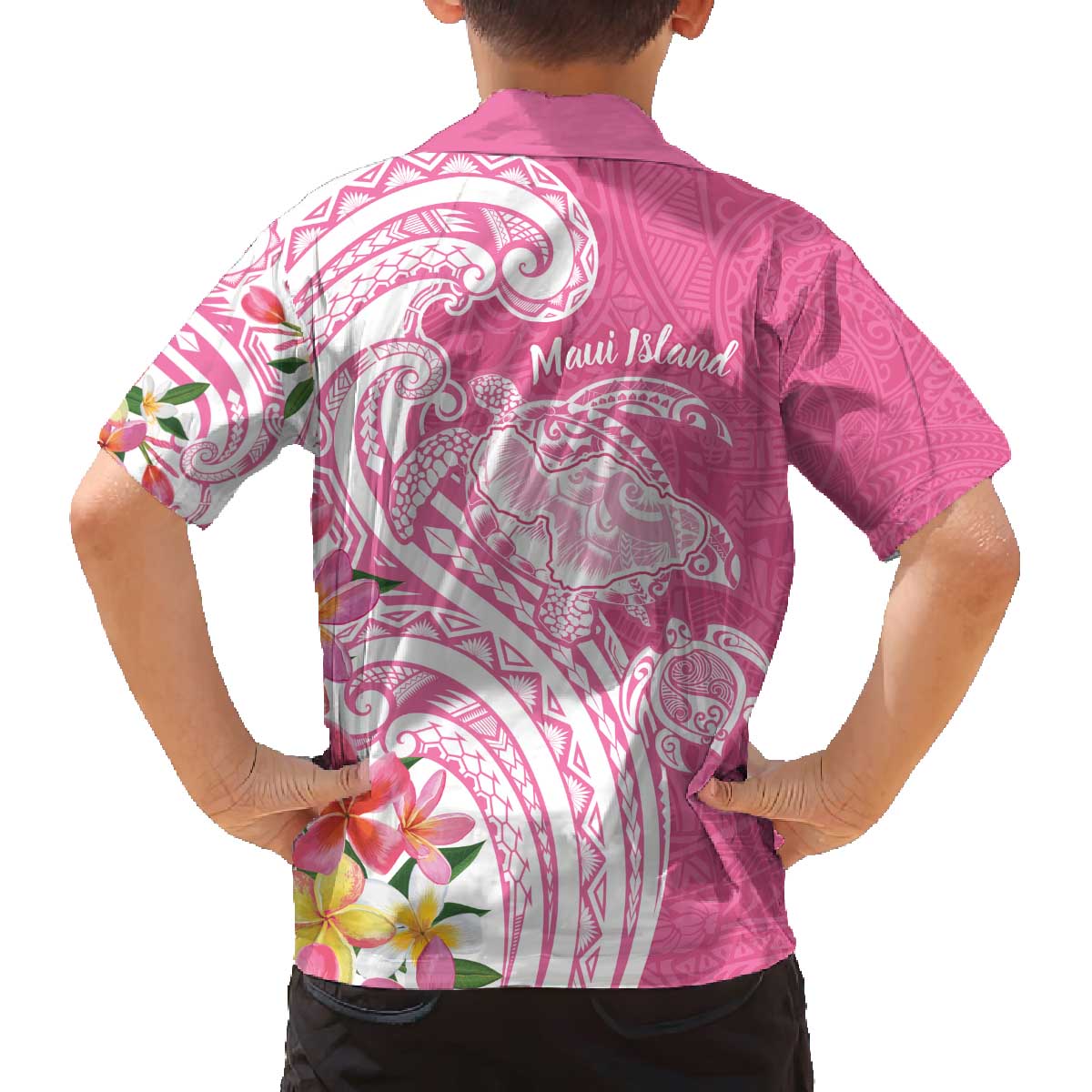 Aloha Maui Island Personalized Family Matching Off The Shoulder Long Sleeve Dress and Hawaiian Shirt Rose Dreamy Turtle LT7 - Polynesian Pride