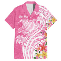 Aloha Maui Island Personalized Family Matching Off The Shoulder Long Sleeve Dress and Hawaiian Shirt Rose Dreamy Turtle LT7 Dad's Shirt - Short Sleeve Rose Pink - Polynesian Pride