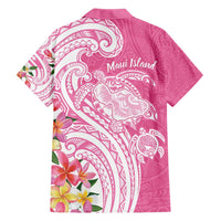 Aloha Maui Island Personalized Family Matching Short Sleeve Bodycon Dress and Hawaiian Shirt Rose Dreamy Turtle