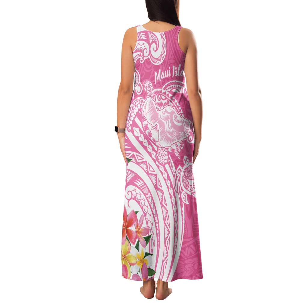 Aloha Maui Island Personalized Family Matching Tank Maxi Dress and Hawaiian Shirt Rose Dreamy Turtle