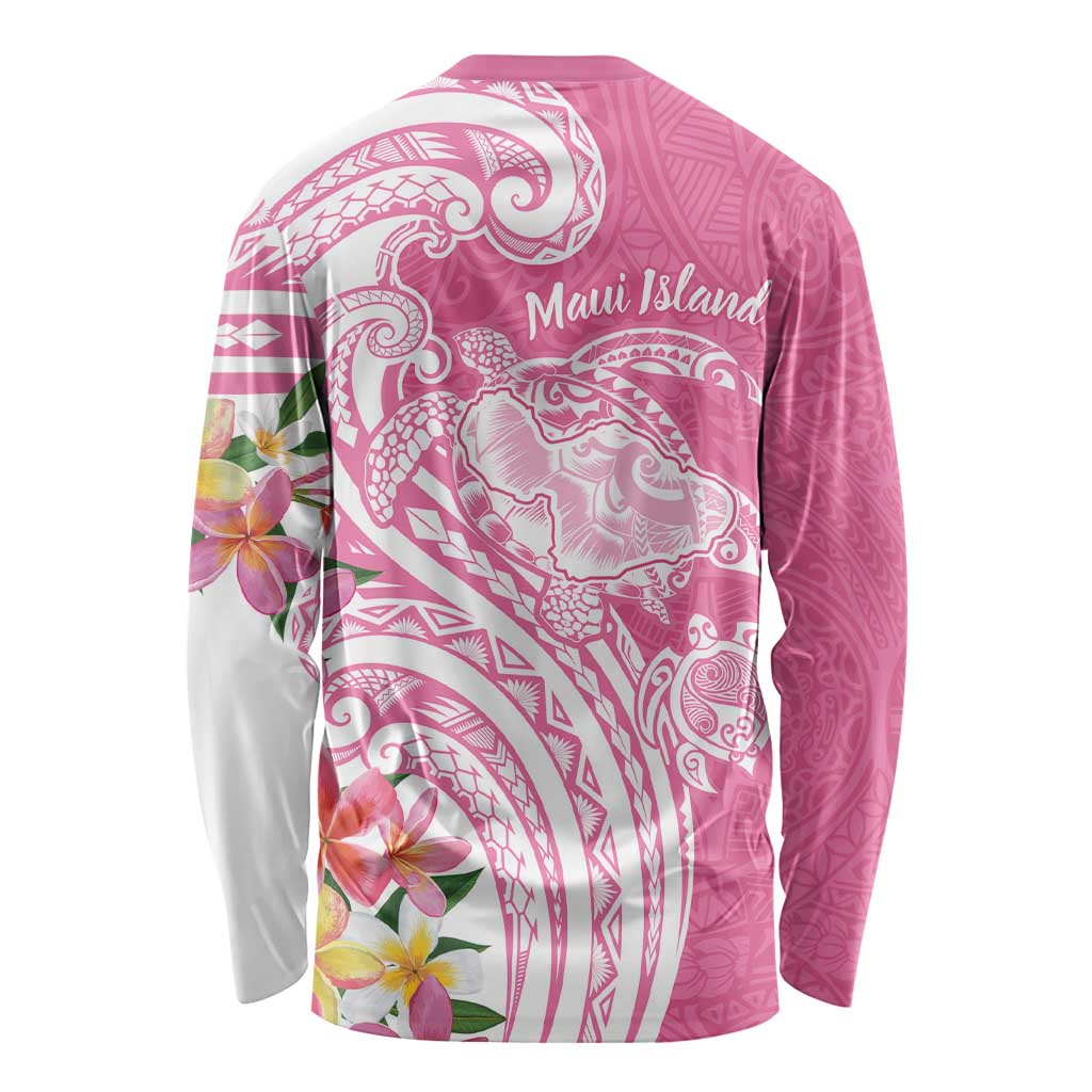 Aloha Maui Island Personalized Long Sleeve Shirt Rose Dreamy Turtle