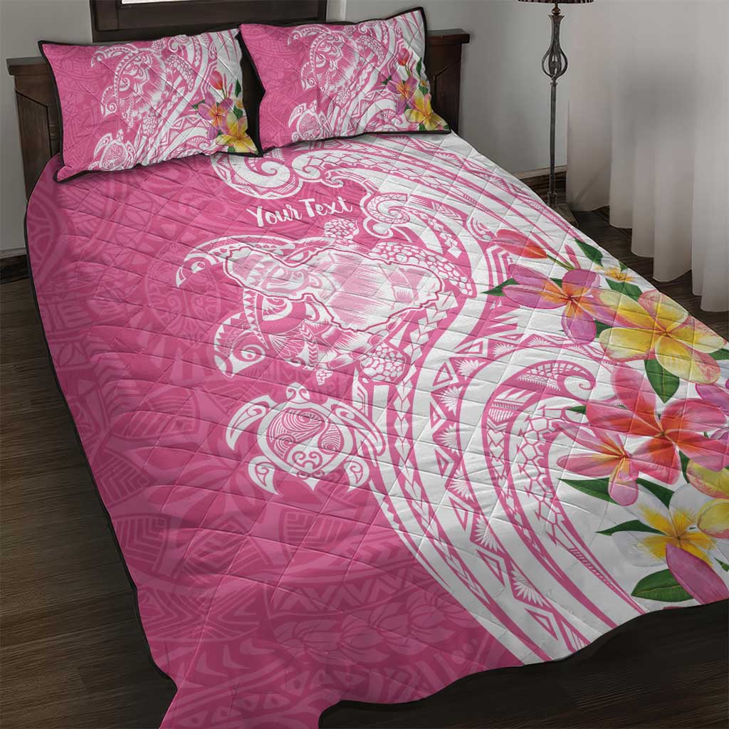 Aloha Maui Island Personalized Quilt Bed Set Rose Dreamy Turtle