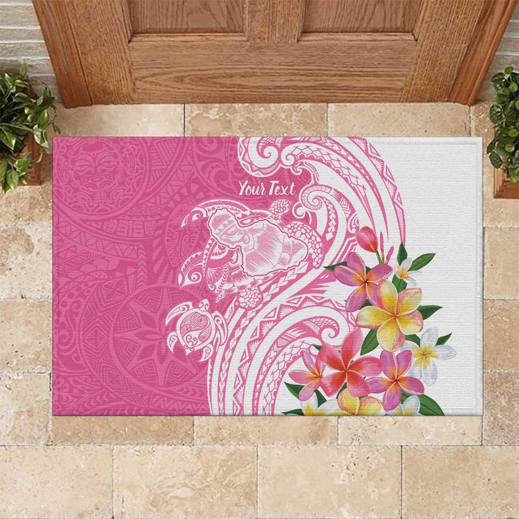 Aloha Maui Island Personalized Rubber Doormat Rose Dreamy Turtle