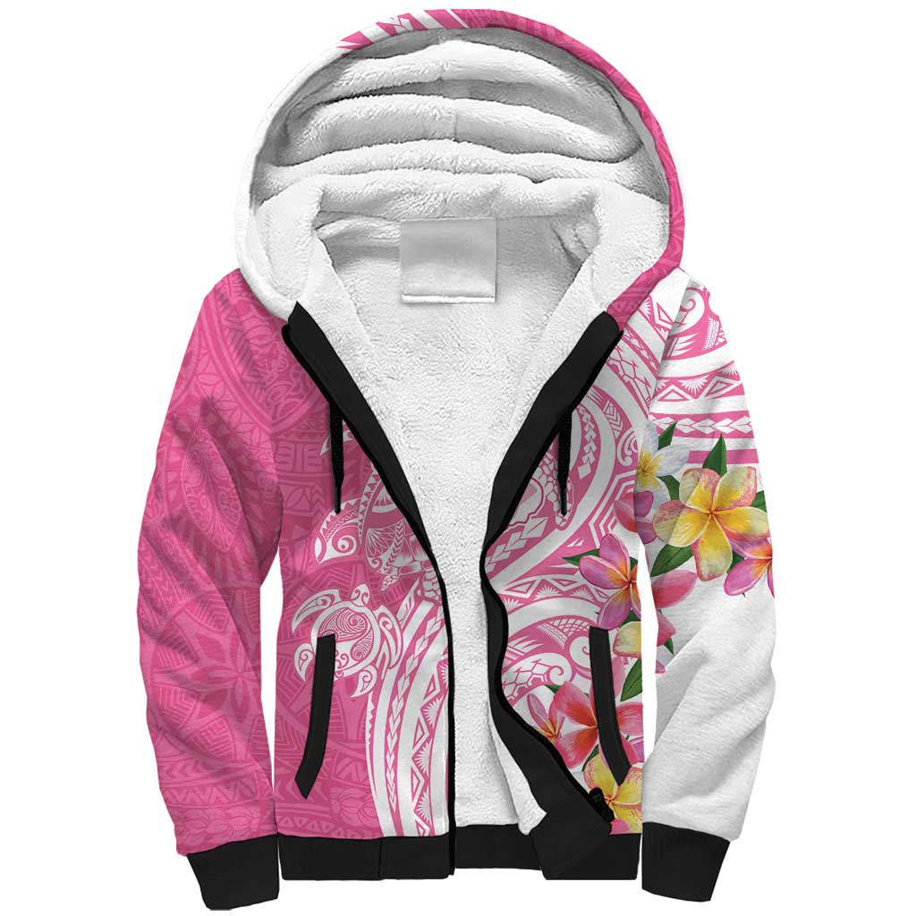 Aloha Maui Island Personalized Sherpa Hoodie Rose Dreamy Turtle