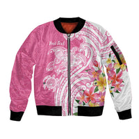 Aloha Maui Island Personalized Sleeve Zip Bomber Jacket Rose Dreamy Turtle