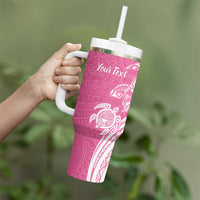 Aloha Maui Island Personalized Tumbler With Handle Rose Dreamy Turtle