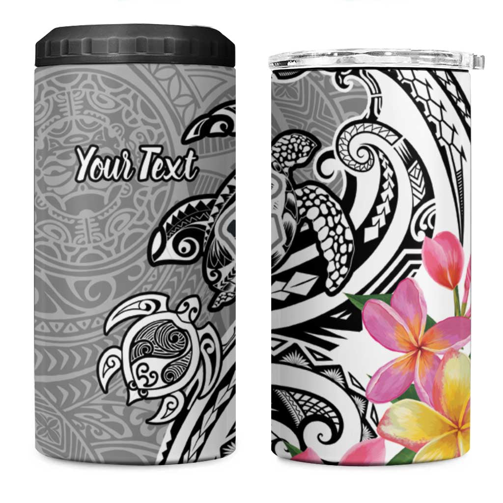 Aloha Kahoolawe Island Personalized 4 in 1 Can Cooler Tumbler Ashen Dreamy Turtle
