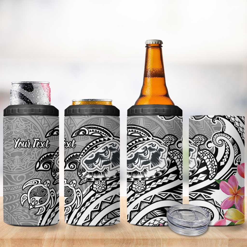 Aloha Kahoolawe Island Personalized 4 in 1 Can Cooler Tumbler Ashen Dreamy Turtle