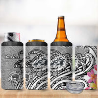 Aloha Kahoolawe Island Personalized 4 in 1 Can Cooler Tumbler Ashen Dreamy Turtle