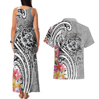 Aloha Kahoolawe Island Personalized Couples Matching Tank Maxi Dress and Hawaiian Shirt Ashen Dreamy Turtle