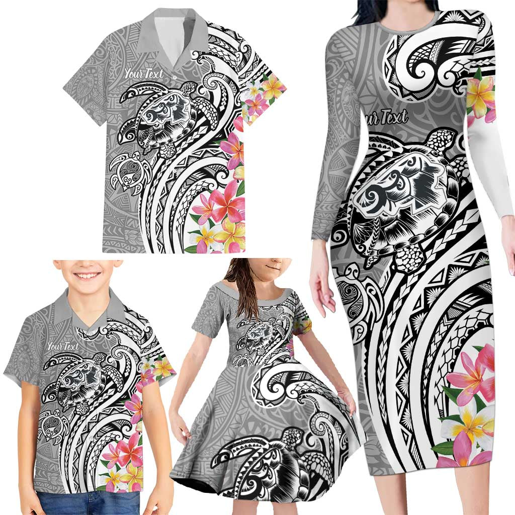 Aloha Kahoolawe Island Personalized Family Matching Long Sleeve Bodycon Dress and Hawaiian Shirt Ashen Dreamy Turtle