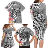 Aloha Kahoolawe Island Personalized Family Matching Long Sleeve Bodycon Dress and Hawaiian Shirt Ashen Dreamy Turtle