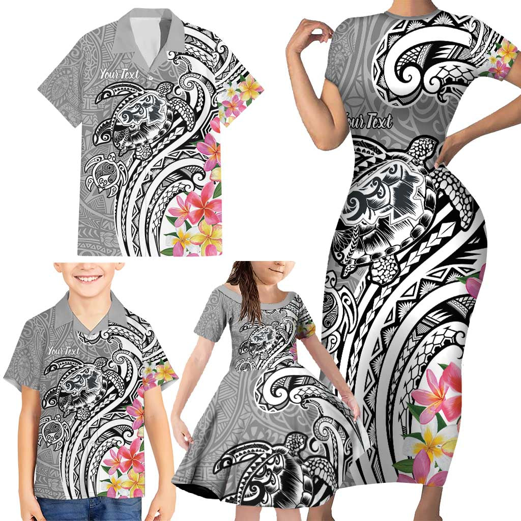 Aloha Kahoolawe Island Personalized Family Matching Short Sleeve Bodycon Dress and Hawaiian Shirt Ashen Dreamy Turtle