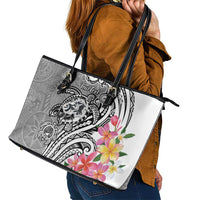 Aloha Kahoolawe Island Personalized Leather Tote Bag Ashen Dreamy Turtle