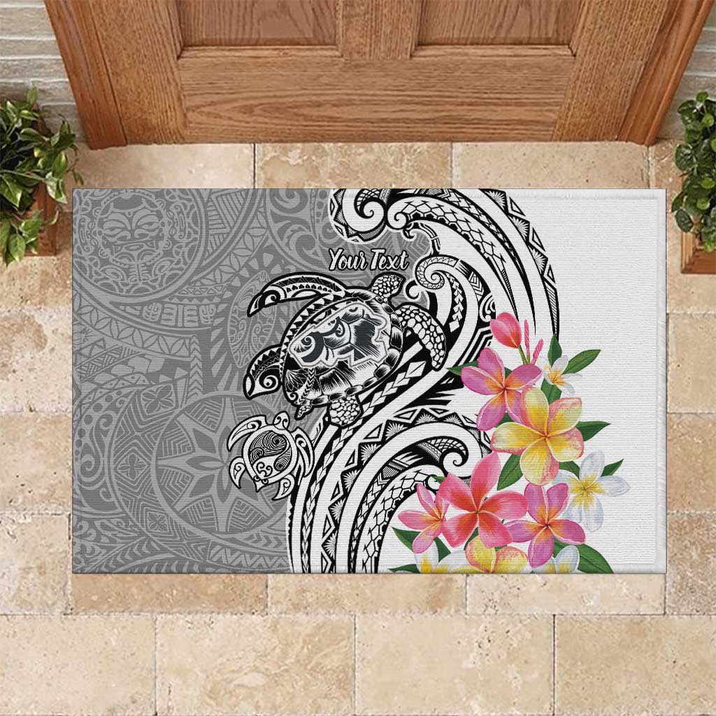 Aloha Kahoolawe Island Personalized Rubber Doormat Ashen Dreamy Turtle
