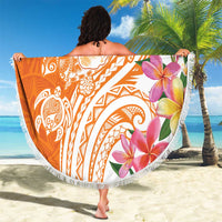 Aloha Lanai Island Personalized Beach Blanket Orange Dreamy Turtle