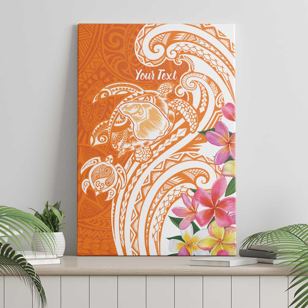 Aloha Lanai Island Personalized Canvas Wall Art Orange Dreamy Turtle
