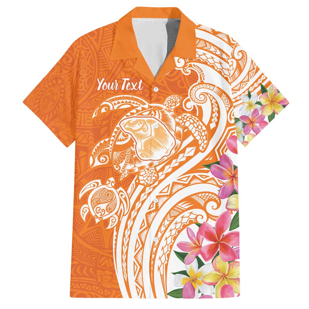 Aloha Lanai Island Personalized Family Matching Long Sleeve Bodycon Dress and Hawaiian Shirt Orange Dreamy Turtle