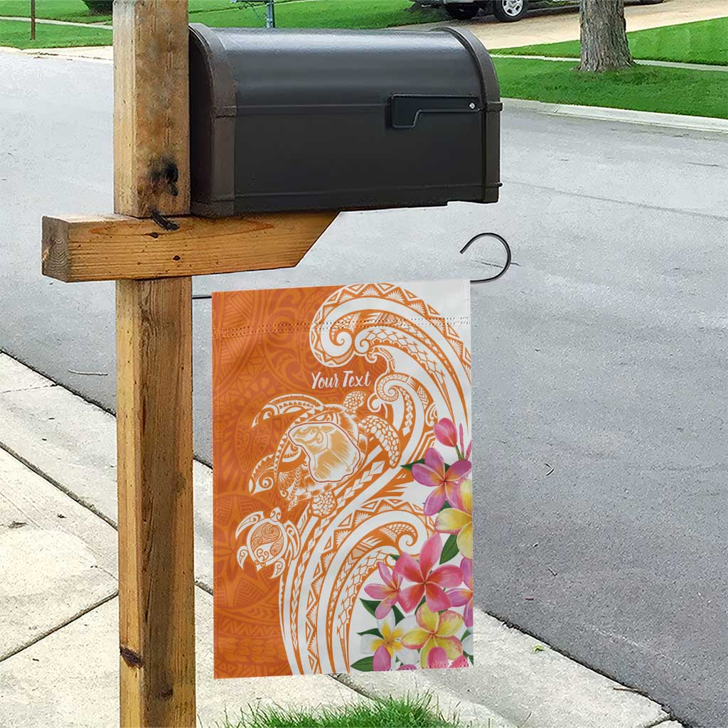 Aloha Lanai Island Personalized Garden Flag Orange Dreamy Turtle