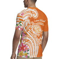 Aloha Lanai Island Personalized Rugby Jersey Orange Dreamy Turtle