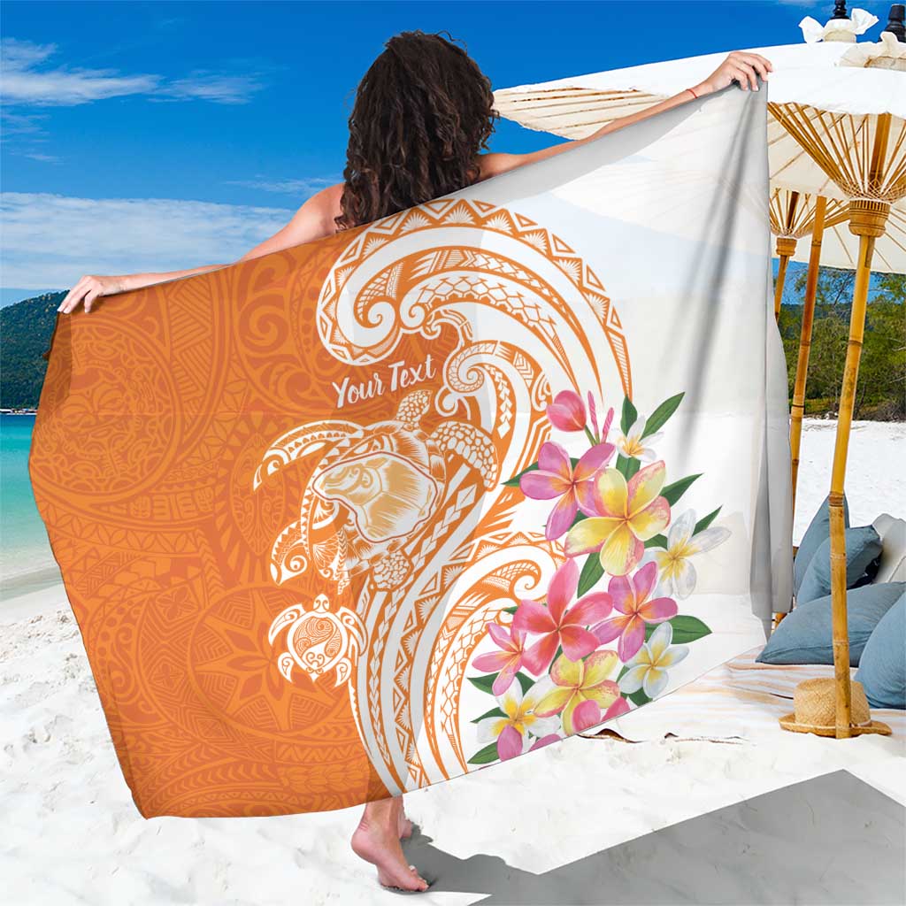 Aloha Lanai Island Personalized Sarong Orange Dreamy Turtle