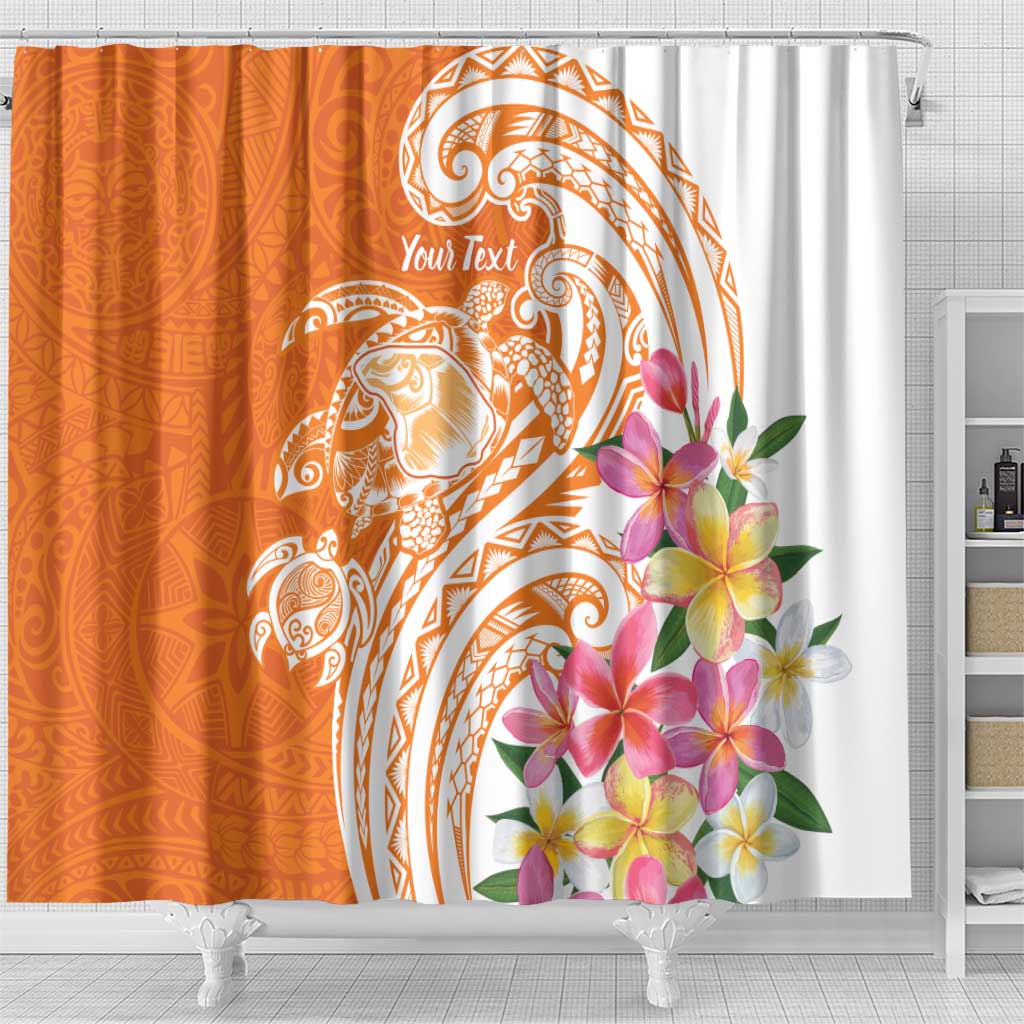 Aloha Lanai Island Personalized Shower Curtain Orange Dreamy Turtle
