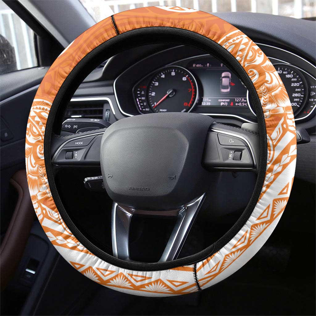 Aloha Lanai Island Personalized Steering Wheel Cover Orange Dreamy Turtle