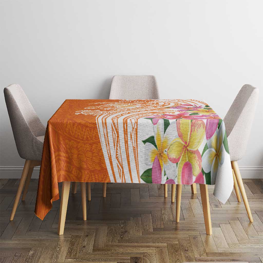 Aloha Lanai Island Personalized Tablecloth Orange Dreamy Turtle