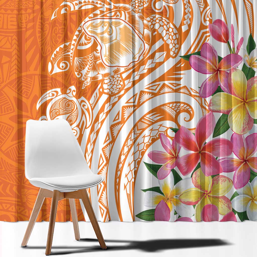 Aloha Lanai Island Personalized Window Curtain Orange Dreamy Turtle