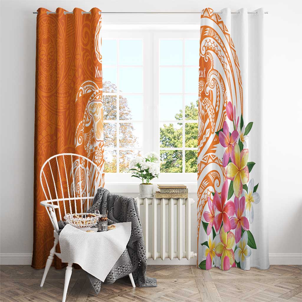 Aloha Lanai Island Personalized Window Curtain Orange Dreamy Turtle