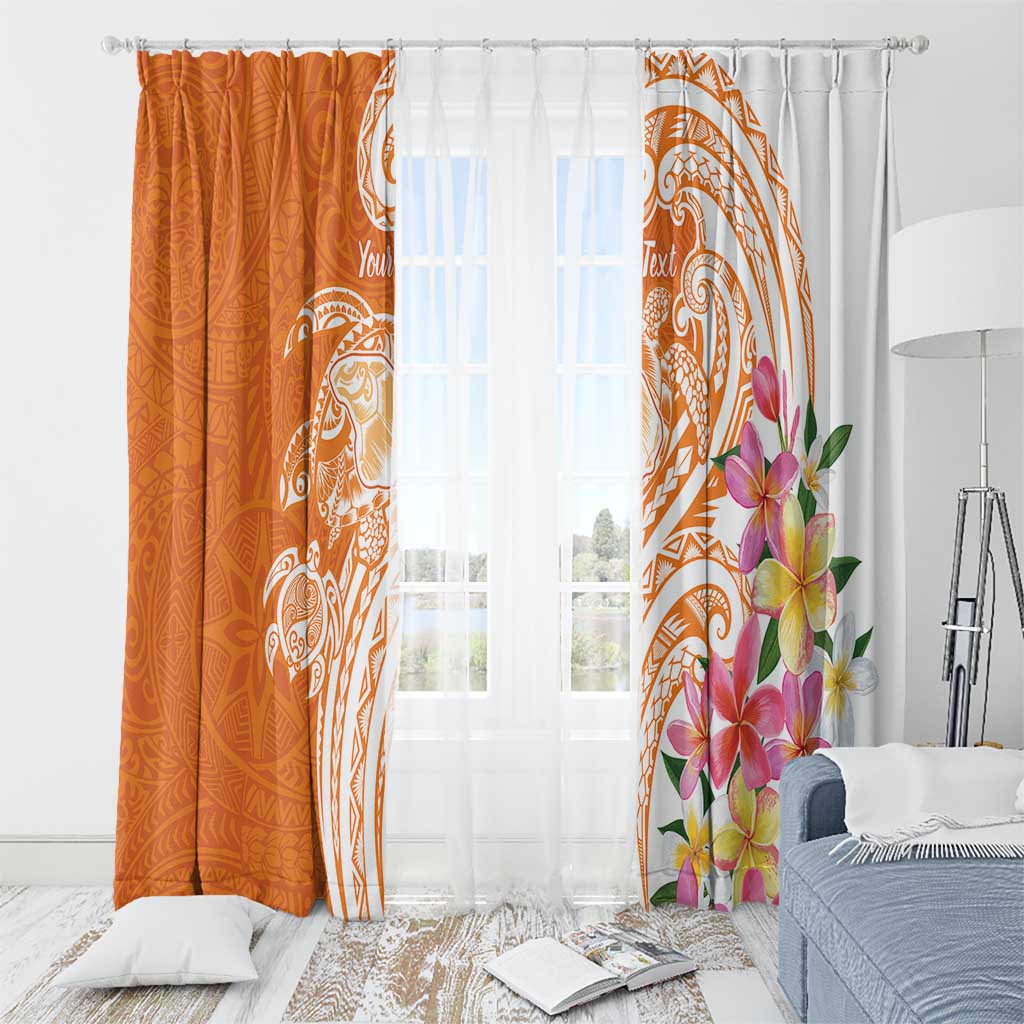 Aloha Lanai Island Personalized Window Curtain Orange Dreamy Turtle
