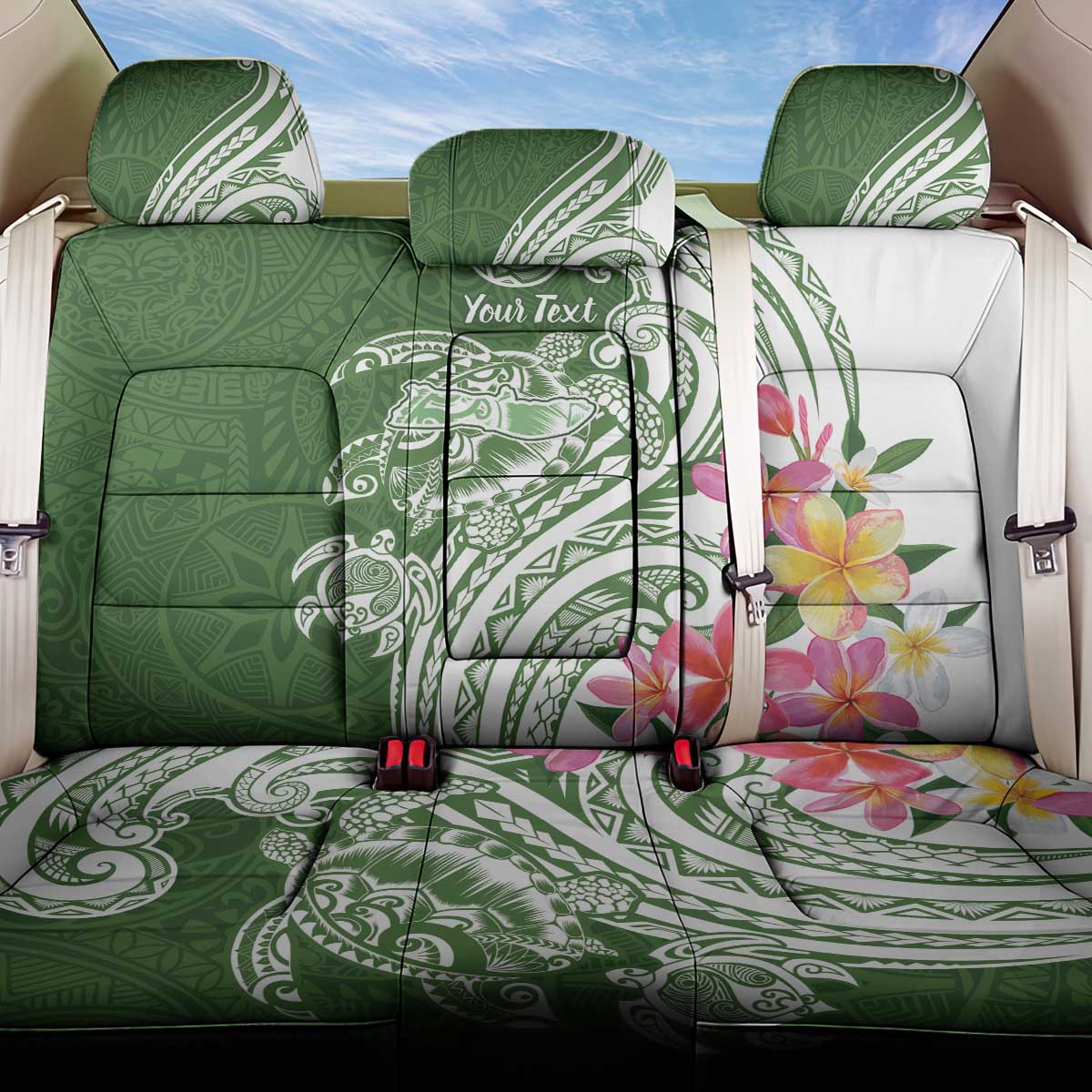 Aloha Molokai Island Personalized Back Car Seat Cover Sage Dreamy Turtle