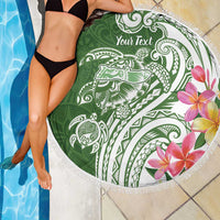 Aloha Molokai Island Personalized Beach Blanket Sage Dreamy Turtle